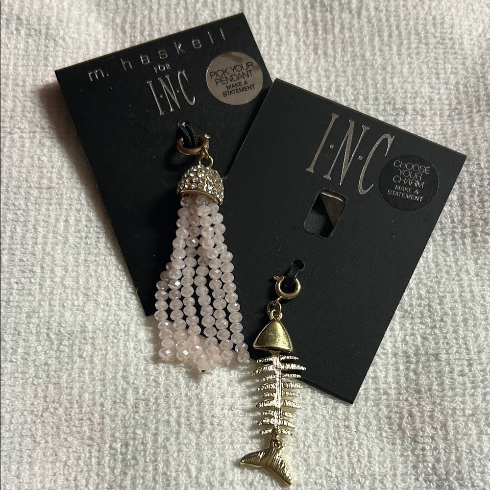 M.‎ Haskell for INC jellyfish & fish skeleton sealife ocean charms pendants